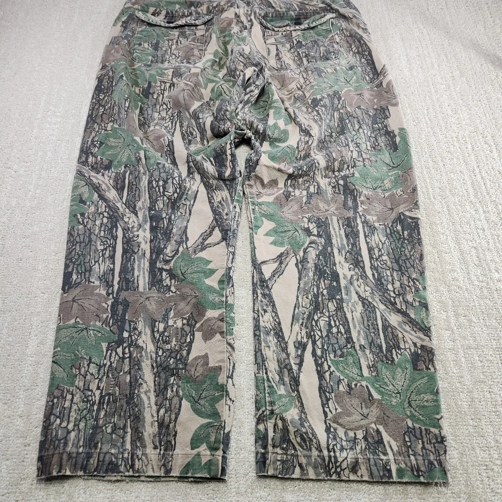 Vintage Camo Cargo Pants Men 36x30 Trebark Camouflage Front Pocket‎ Canvas Baggy